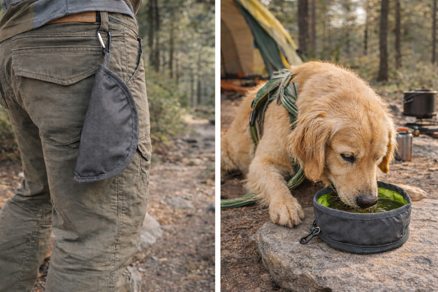 TrailPaws Foldable Dog Travel Bowl | Portable Dog Water Bowl
